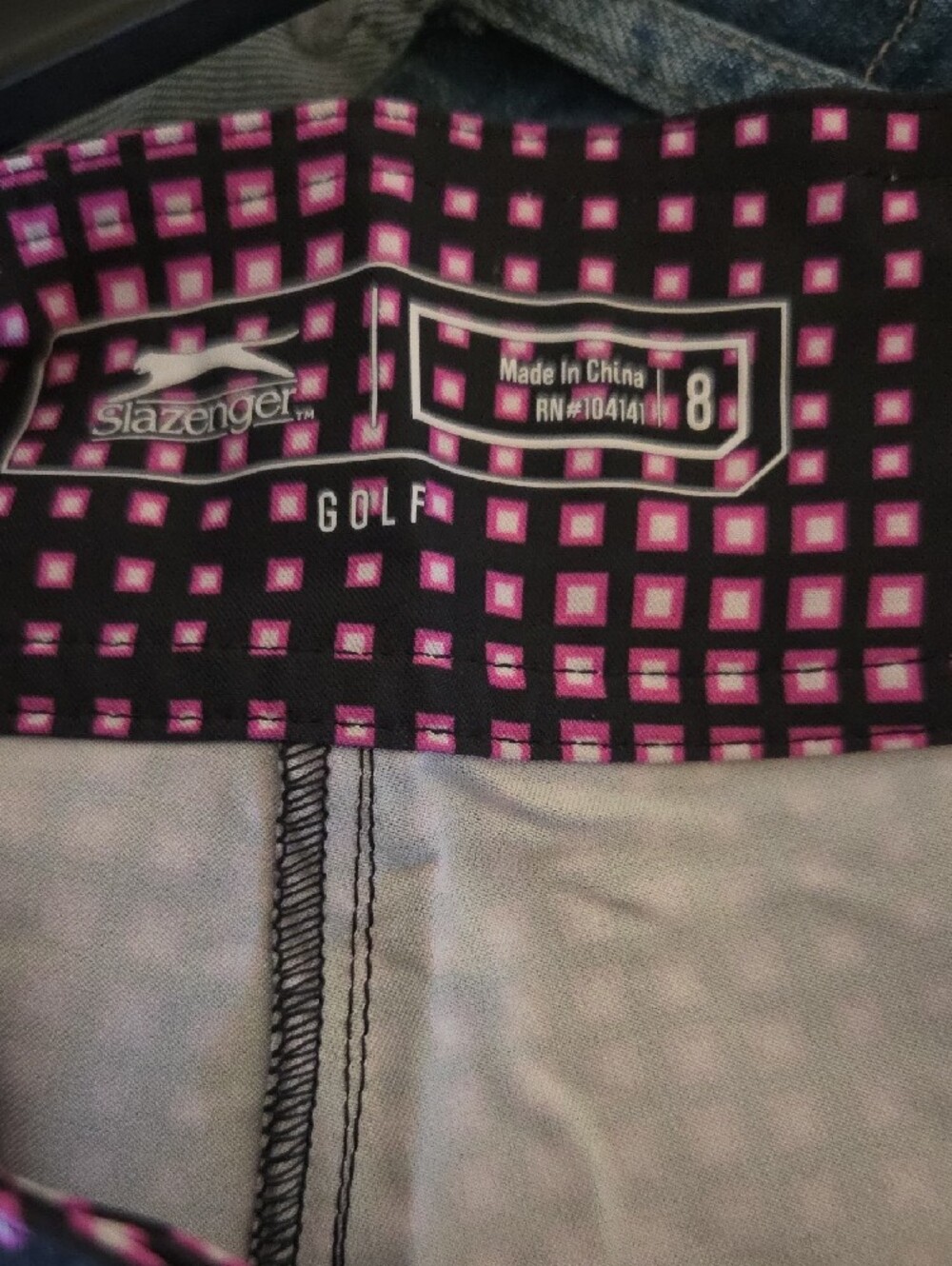 Slazenger Black and Pink High-Waist Patterned Golf Shorts - Picture 2 of 6